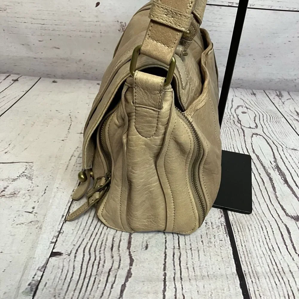 Olivia Harris Handbag by Joy‎ Fryson Taupe Grey Leather Messenger Aged